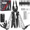 Geschenk für Männer BIBURY Multitools Outdoor Multi Tool Faltbare Zange mit Verbesserter Schere & Schraubendreher Edelstahl Multitools mit Nylontasche Weihnachtsgeschenke für Papa