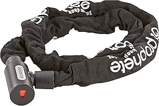 Prophete Bicycle Lock, Chain Lock with Automatic Locking Mechanism, Key Lock Length 120 cm, Colour: Black