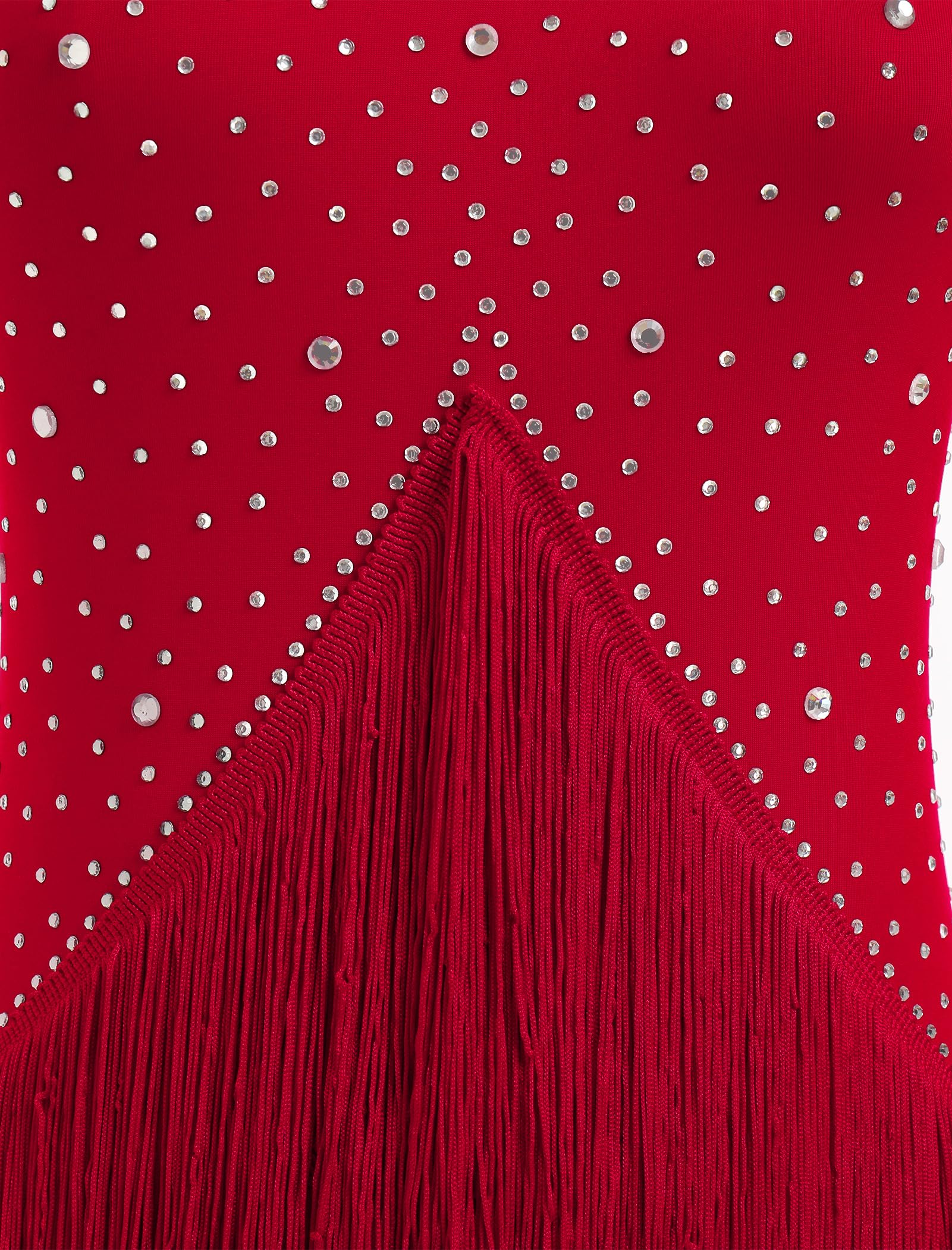 IDOPIP Damen-Kleid mit Fransen, Latein-Tanzkleid, Pailletten-Quaste, 1920er-Jahre, Flapper-Kleid, glitzernd, Salsa, Cha, Cha, Tango, Ballsaal, Tanzkostüm