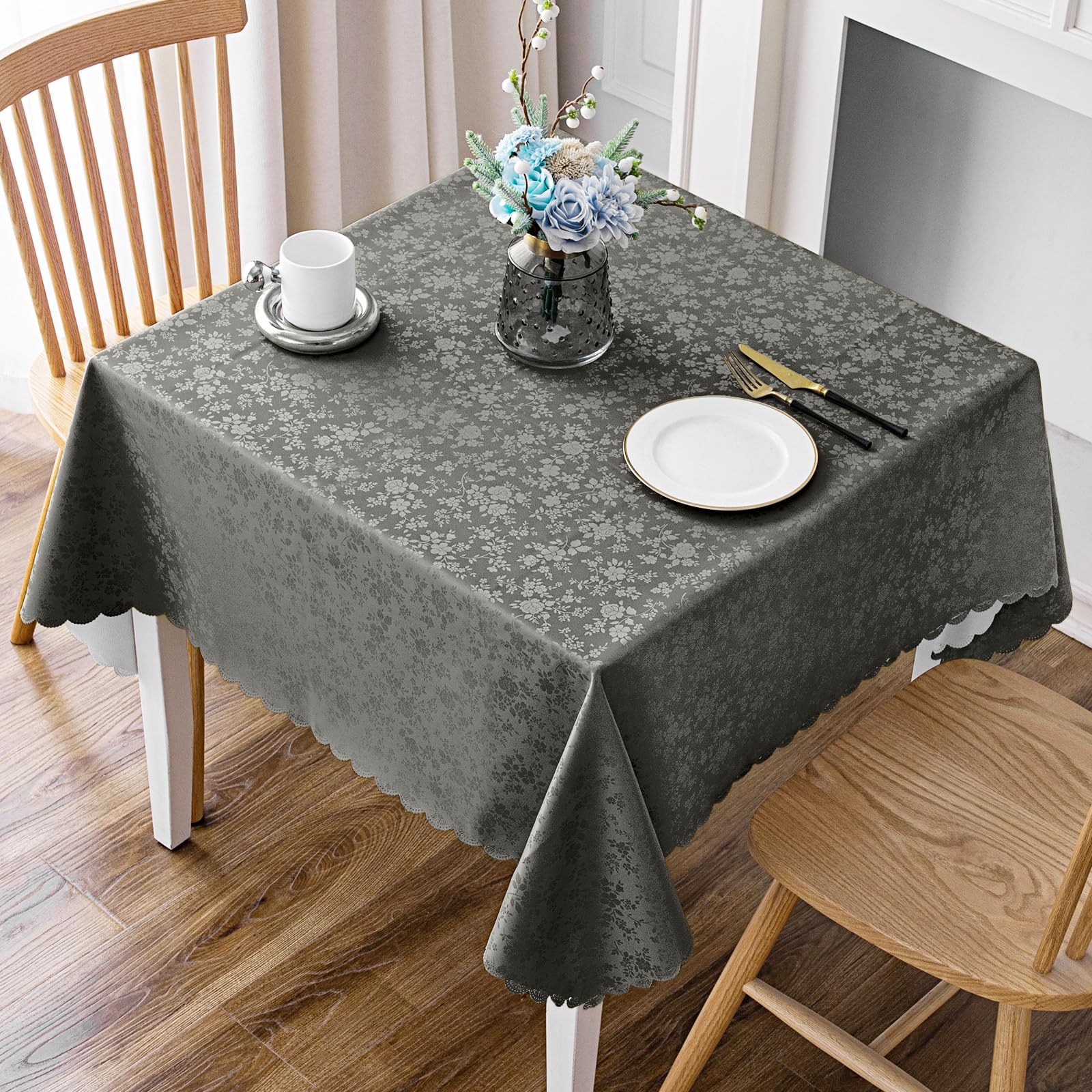 Smiry Square Waterproof Heavy Duty Vinyl Tablecloths, 54 x 54 Inch