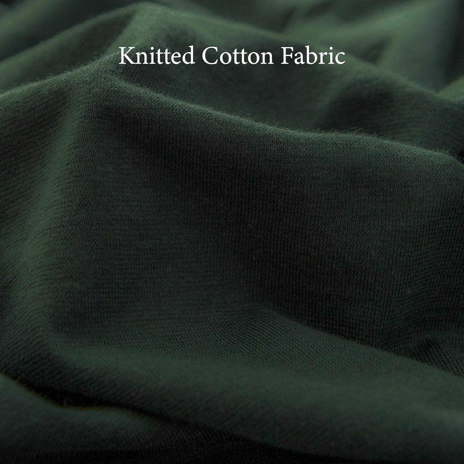 PURE ERA Jersey Knit Duvet Cover Set 100% T-Shirt Cotton Super Soft Comfy 3pc Bedding Set with Zipper Closure (Solid Forest Green, Queen, 90"X90") - Image 3