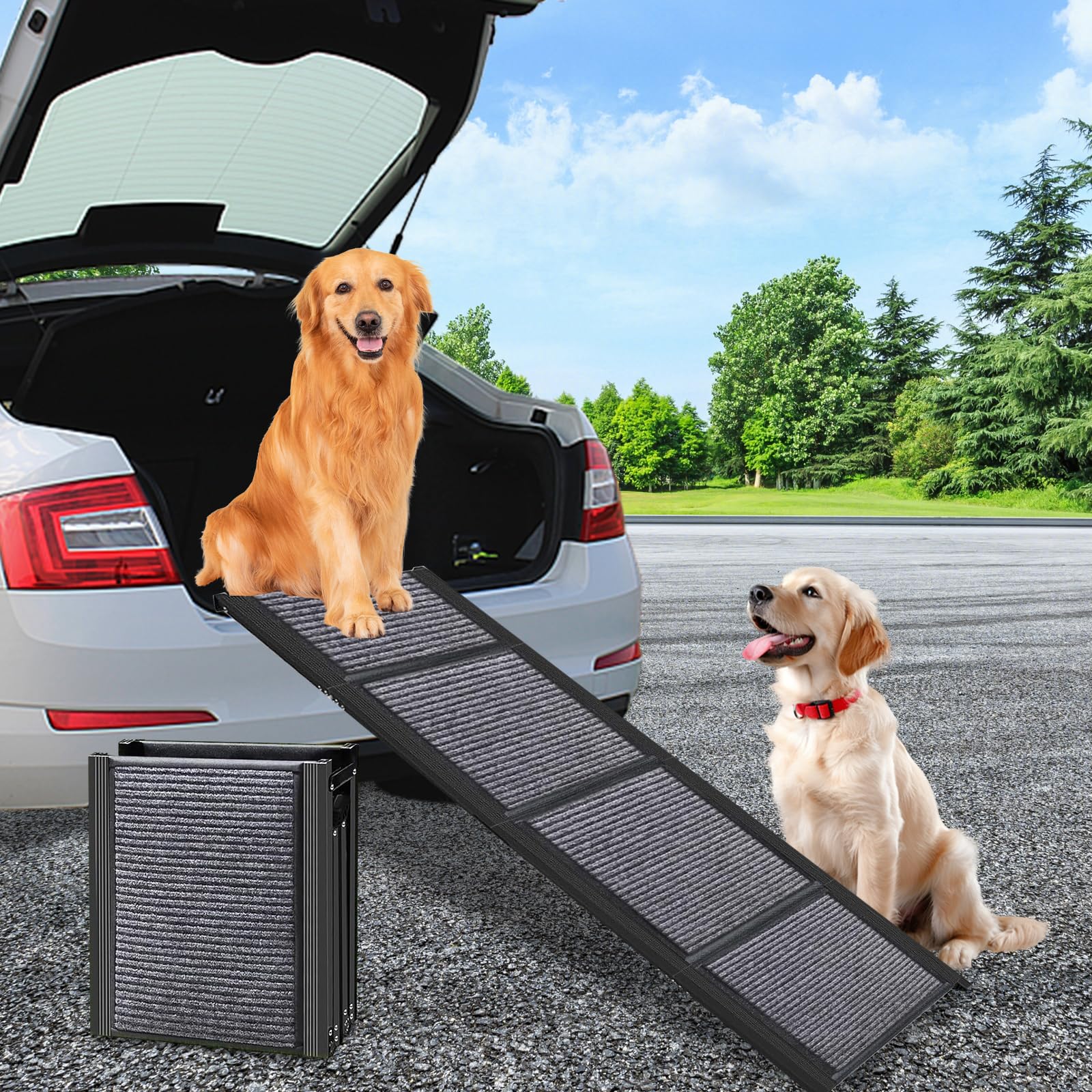 DYUEE Rampe de voiture pour chien 170 cm métal 150 kg pliable antidérapante