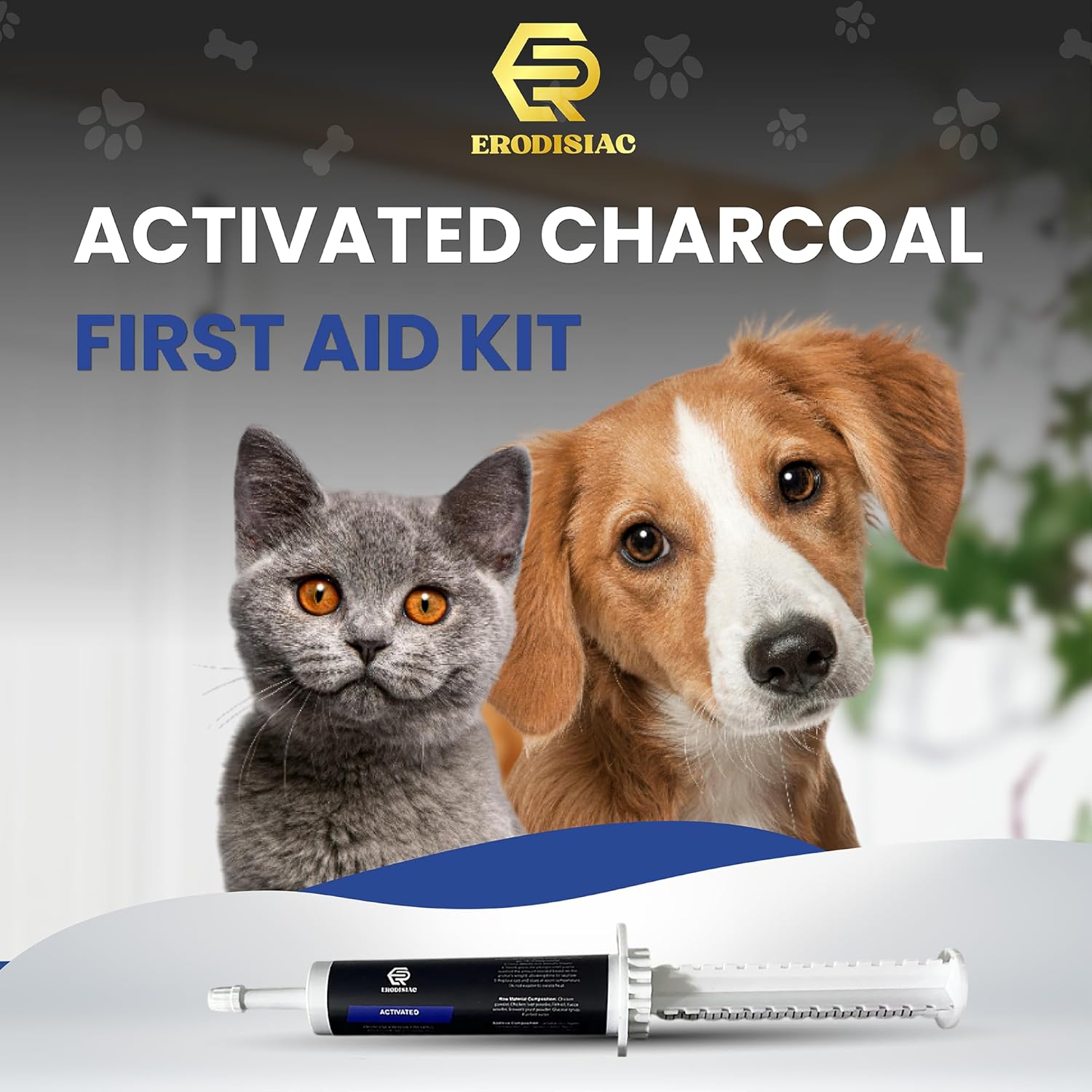 Activated Charcoal First Aid Kit Emergency Rescue for Dogs, Cats, Oral Paste for Dogs, Poisoning Kit, Oral Anti Diarrhea Digestive Paste Ready to Absorb Toxins