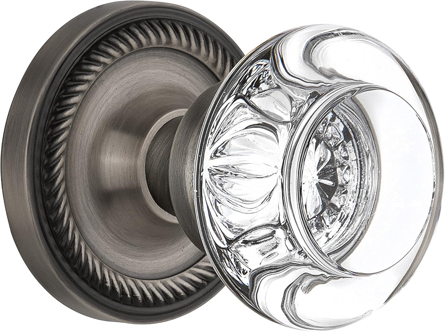 Hоlіdау Dеаlѕ 🛒 Nostalgic Warehouse Rope Rosette with Round Clear Crystal Glass Knob, Mortise - 2.25", Antique Pewter Hоlіdау Dеаlѕ 🛒 Nostalgic Warehouse Rope Rosette with Round Clear Crystal Glass Knob, Mortise - 2.25", Antique Pewter