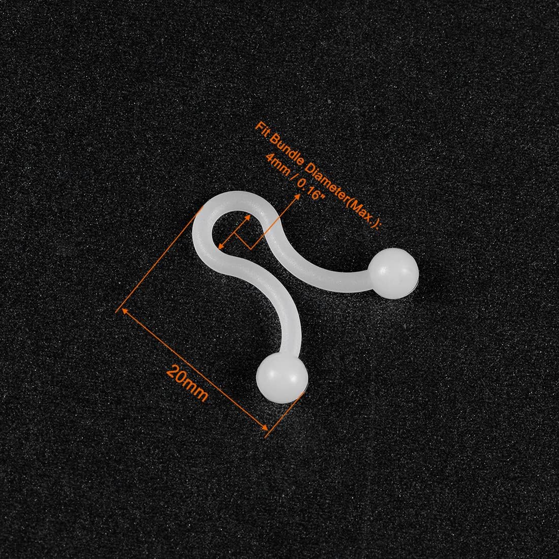 uxcell Twist Lock Cable Wire Ties Nylon U Shape Save Place 4mm Dia White 100pcs