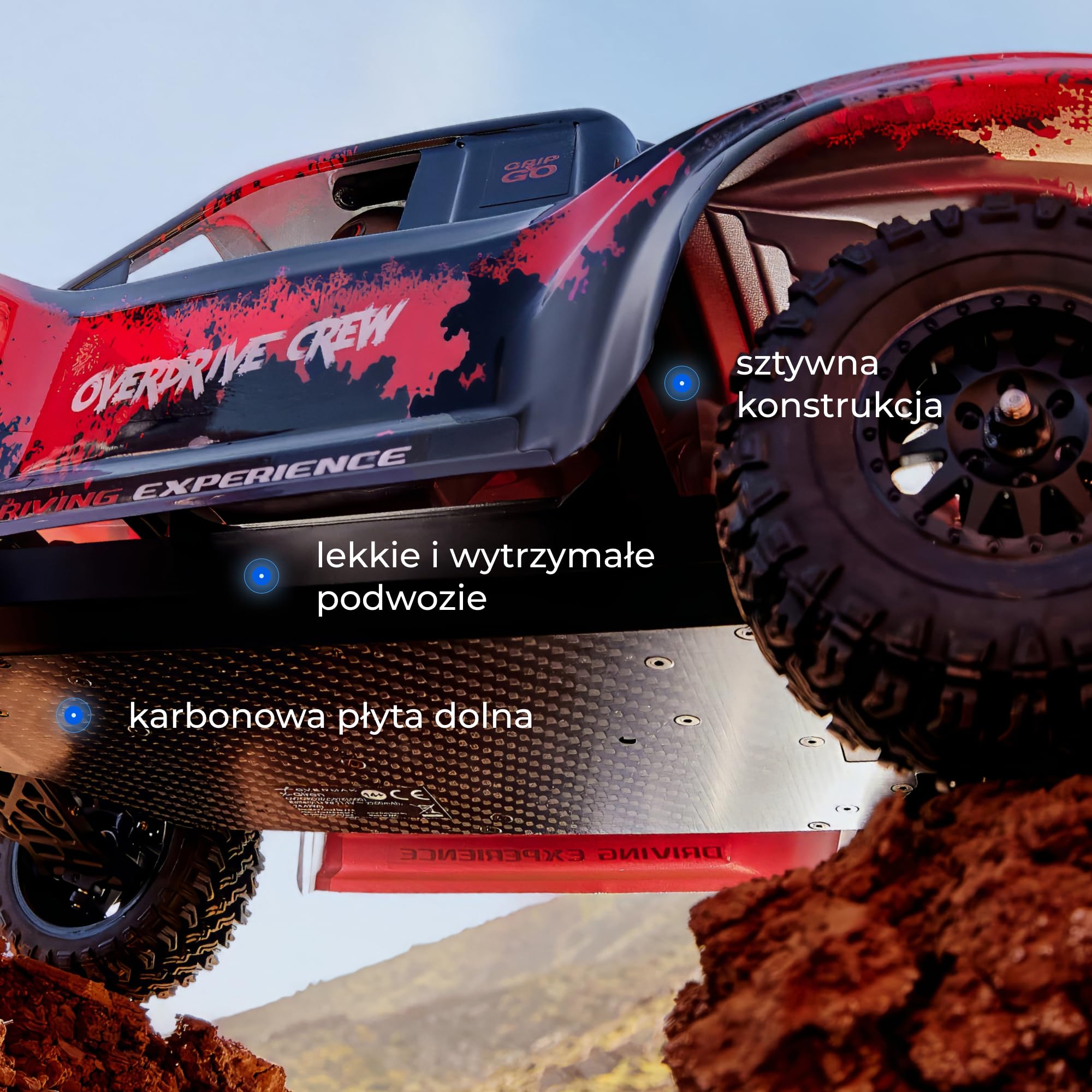 Overmax X-Giron zdalnie sterowany samochód RC 4WD 1:10 Offroad, 70 km/h, bezszczotkowy silnik, hydrauliczny amortyzator, zdalne sterowanie Dumbo X5P, zasięg 300 m, akumulator LiPo, od 14 lat