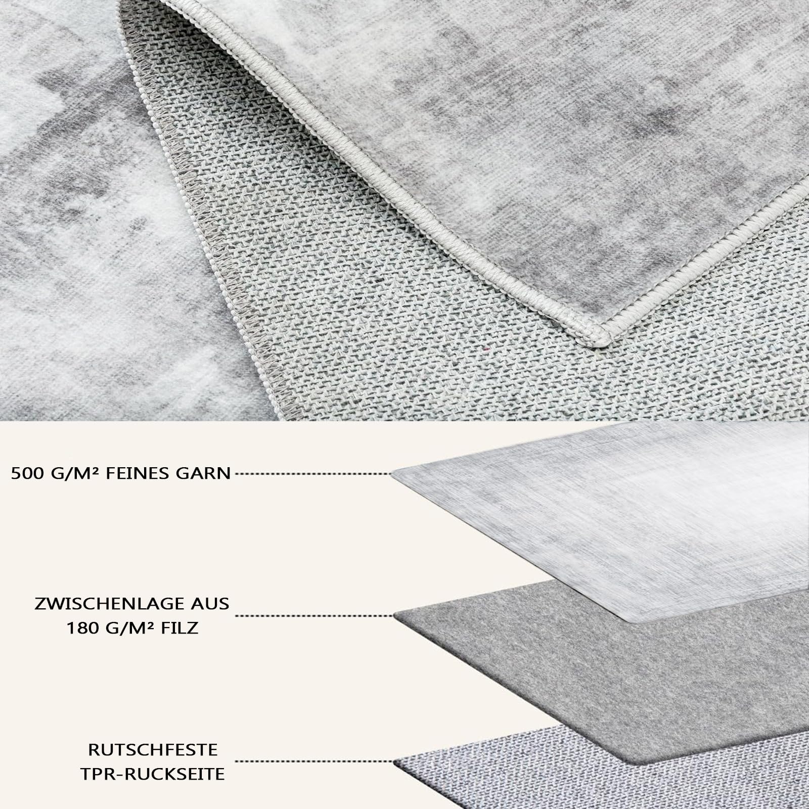 Vinyl Teppich 150 x 210 cm Waschbare Schallplatten Teppiche Flauschig & Rutschfest Kurzflor für Wohnzimmer & Schlafzimmer e Tappeti Schwarz Carpet