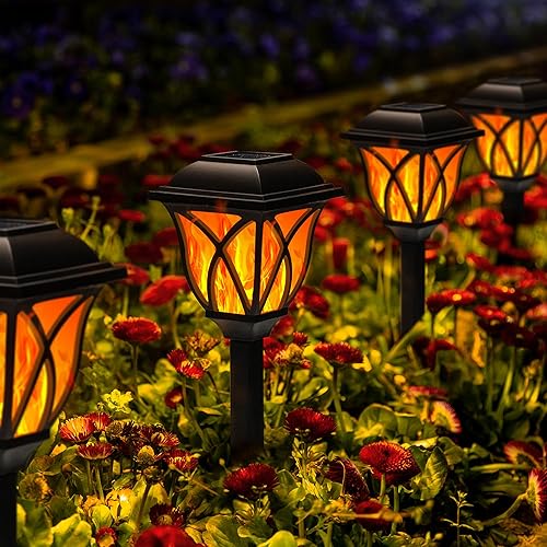 Miniatura 9 de GIGALUMI Paquete de 6 luces solares impermeables para exteriores, luces LED solares de jardín, decoraciones al aire libre, decoración de jardín