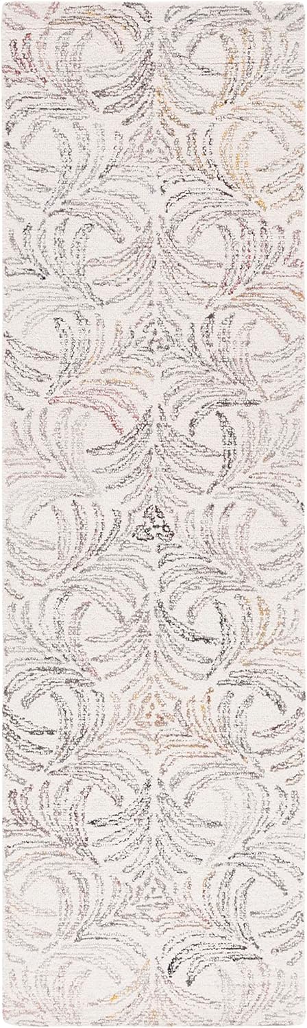 SAFAVIEH Jardin Collection Runner Rug - 2'3" x 8', Ivory & Red, Handmade Wool Blend, Ideal for High Traffic Areas in Living Room, Bedroom (JAR728P)