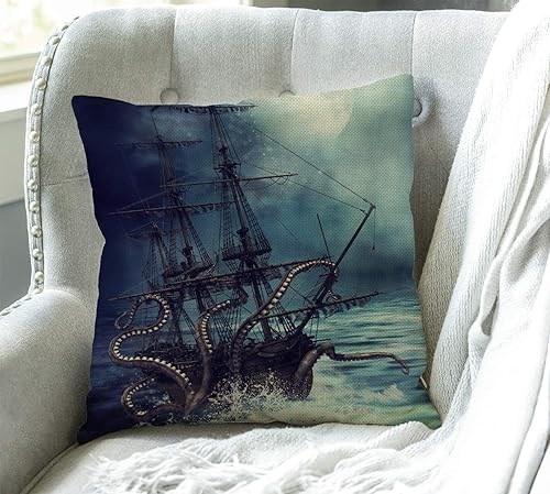 Miniatura 9 de Swono Nature Misty - Funda de cojín de lino y algodón para el hogar, oficina, decorativa, para sofá, sala de estar, cuadrada, 18 x 18 pulgadas