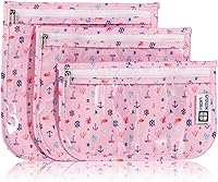 Vista 30 de Bolsa de aseo aprobada por la TSA, juego de 3 bolsas de viaje transparentes para artículos de aseo de tamaño de cuarto de galón con cierre