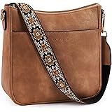BOSTANTEN Crossbody Bags for Women Trendy Vegan Leather Hobo Purses Shoulder Handbags With Wide Shoulder Strap