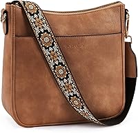 BOSTANTEN Vegan Leather Crossbody Hobo Bag for Women - Trendy Shoulder Purse with Wide Adjustable Strap