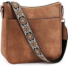 Crossbody Bags for Women Trendy Vegan Leather Hobo Purses Shoulder Handbags Wide Shoulder Strap