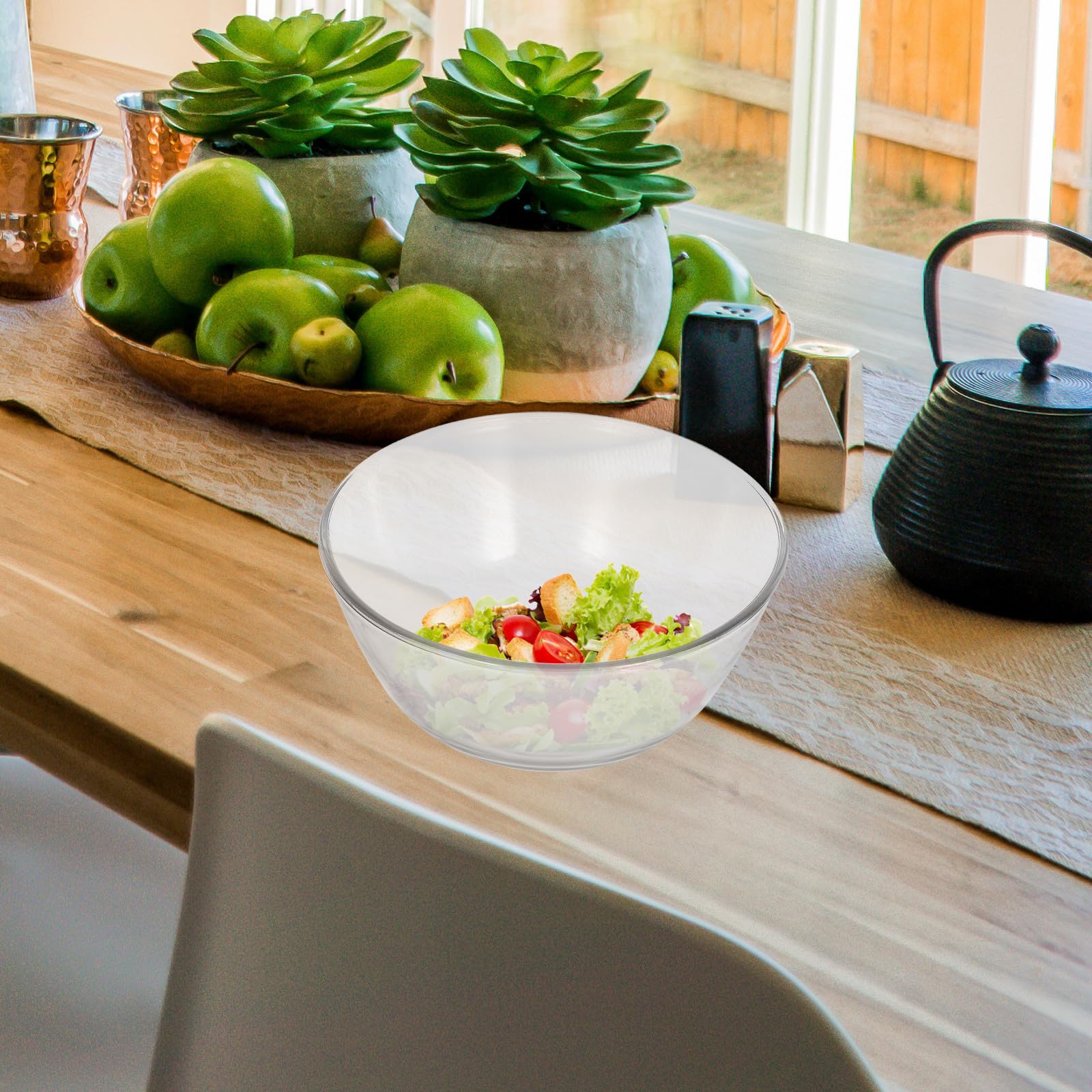 Bol en Verre Borosilicaté Grosse Capacité, Facile à Nettoyer Finition Soignée, Cuisine et Service de Fruits