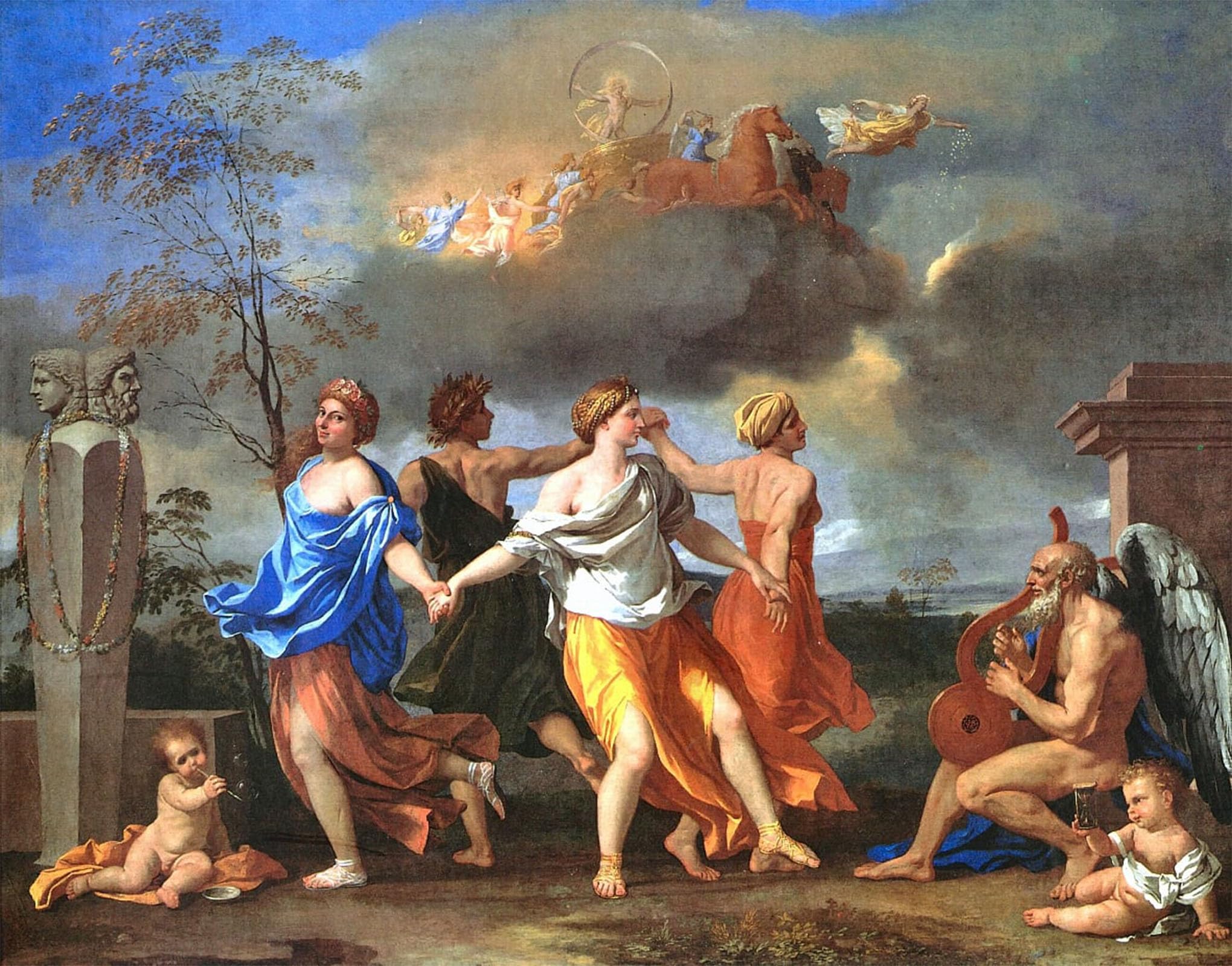 POSTERIIk Famous Print Pop Art Wall Art Graffiti a Dance to the Music of Time by Nicolas Poussin Art Prints for Home Decor 60x90cm