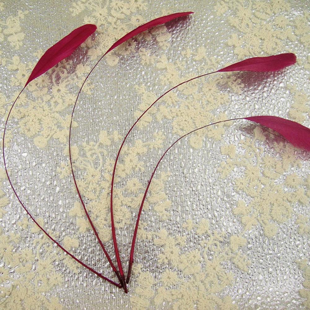 69 Colours Choices 5/7" Loose Stripped Coque Feathers for Millinery Hats Trimming Fascinators Craft Decorating Dancing Costume Making (Magenta #77, 10pcs) — image 1