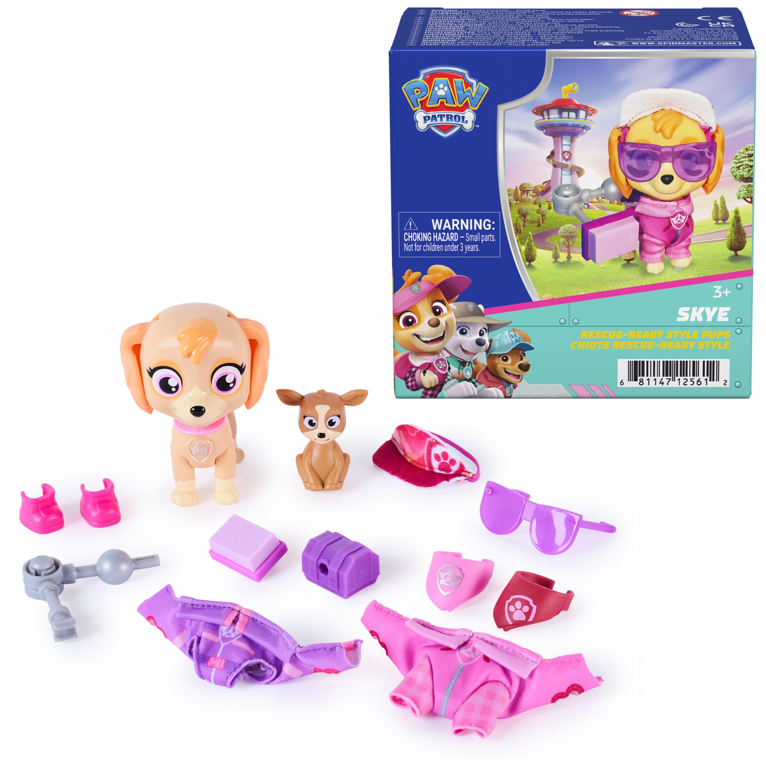 PAW Patrol Skyes World Skye Style Pups Figures con 10 accessori