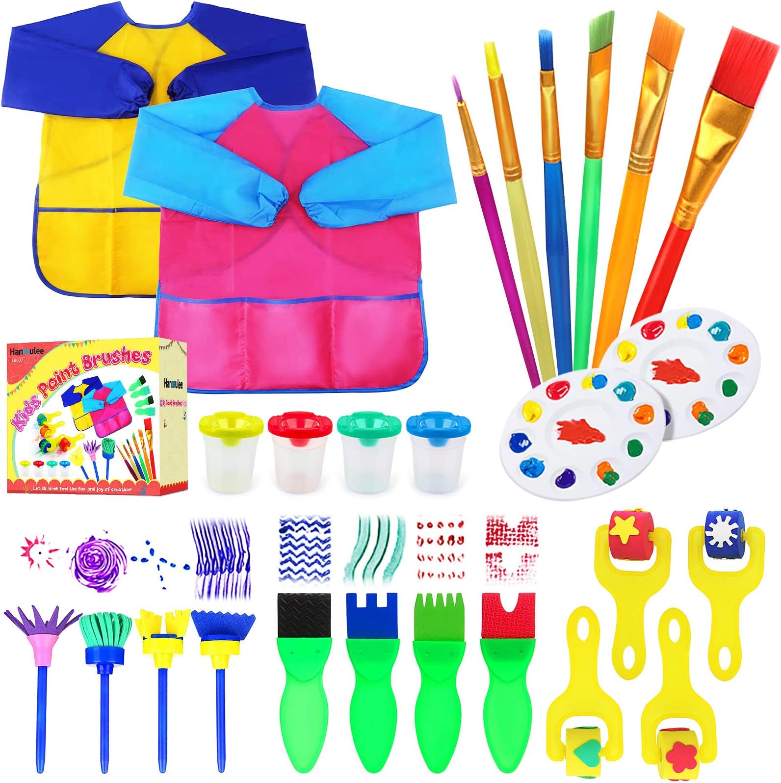 Paint Brushes Sponge Kits, 26 Pcs Drawing Tools Children Early DIY Learning Painting Sets For Kids Arts and Crafts for toddlers
