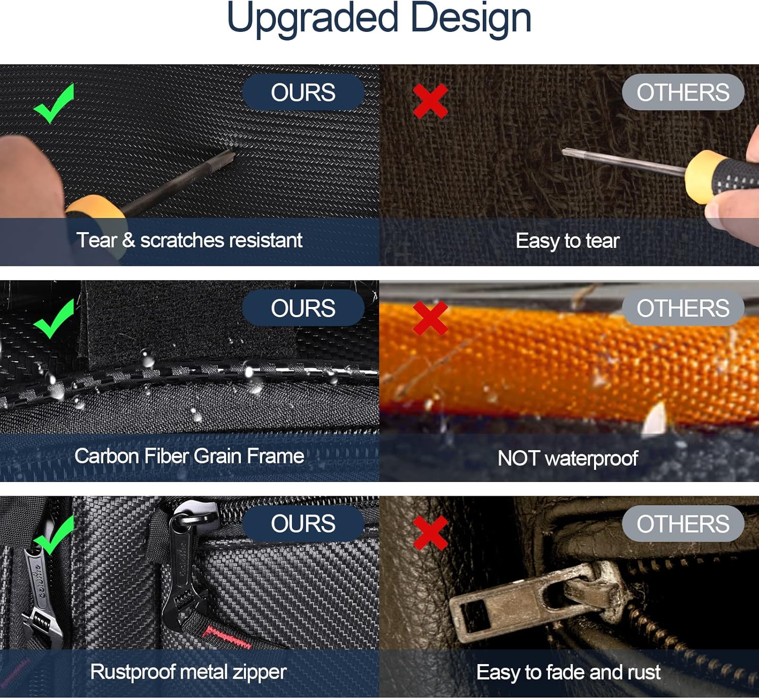 UTV Overhead Bag for Talon, 2 Pack Roof Storage Tools Organizer Gear Bag for 2019 2020 2021 2022 2023 Talon 1000X 1000R Accessories Easy to Access (Black)