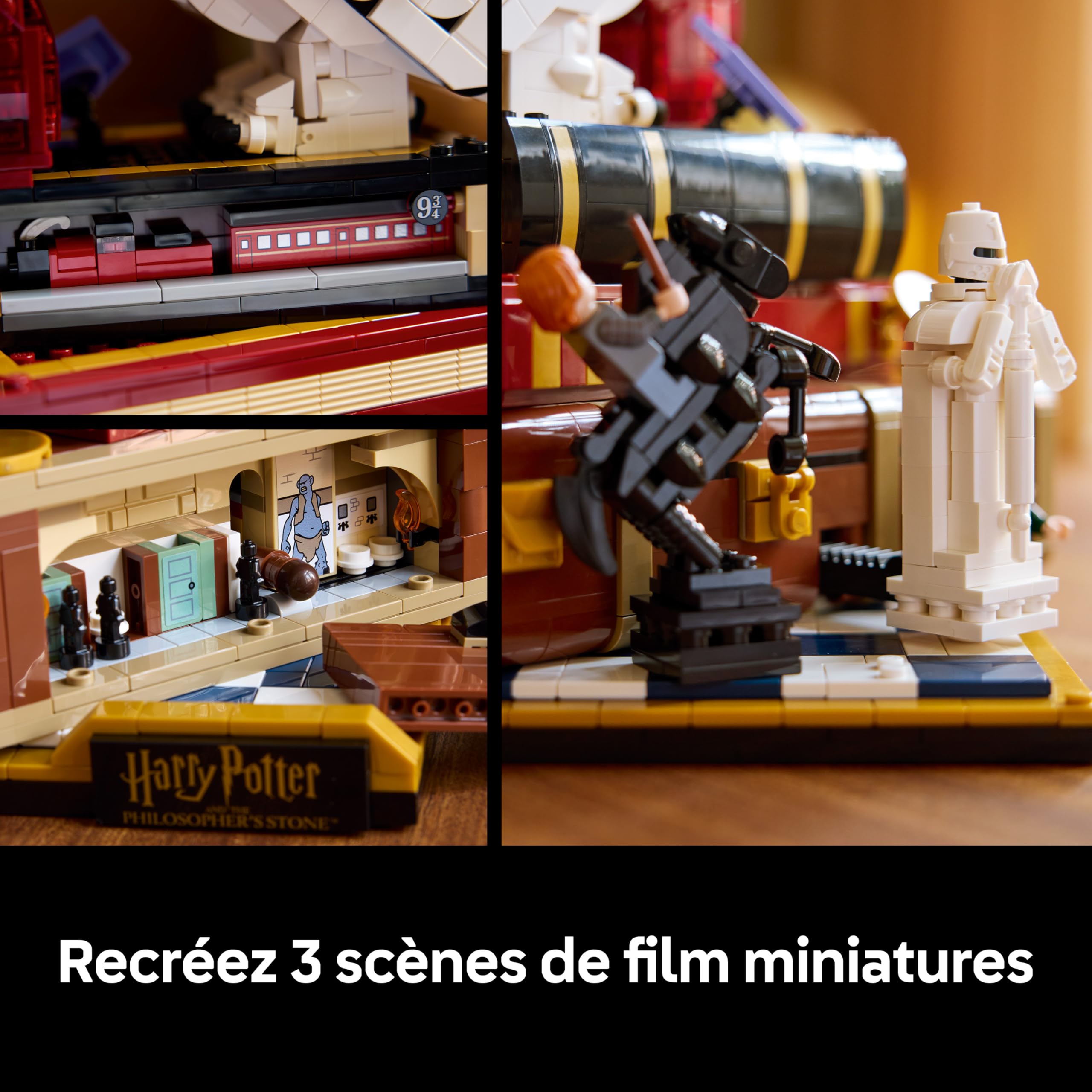 LEGO Harry Potter L’École des Sorciers – Édition Collector - Maquette DIY - Décoration Intérieure - Scènes Miniatures du Film - Figurine d'Hedwige - 3 Minifigurines - Idée Cadeau pour Fan Adulte 76466
