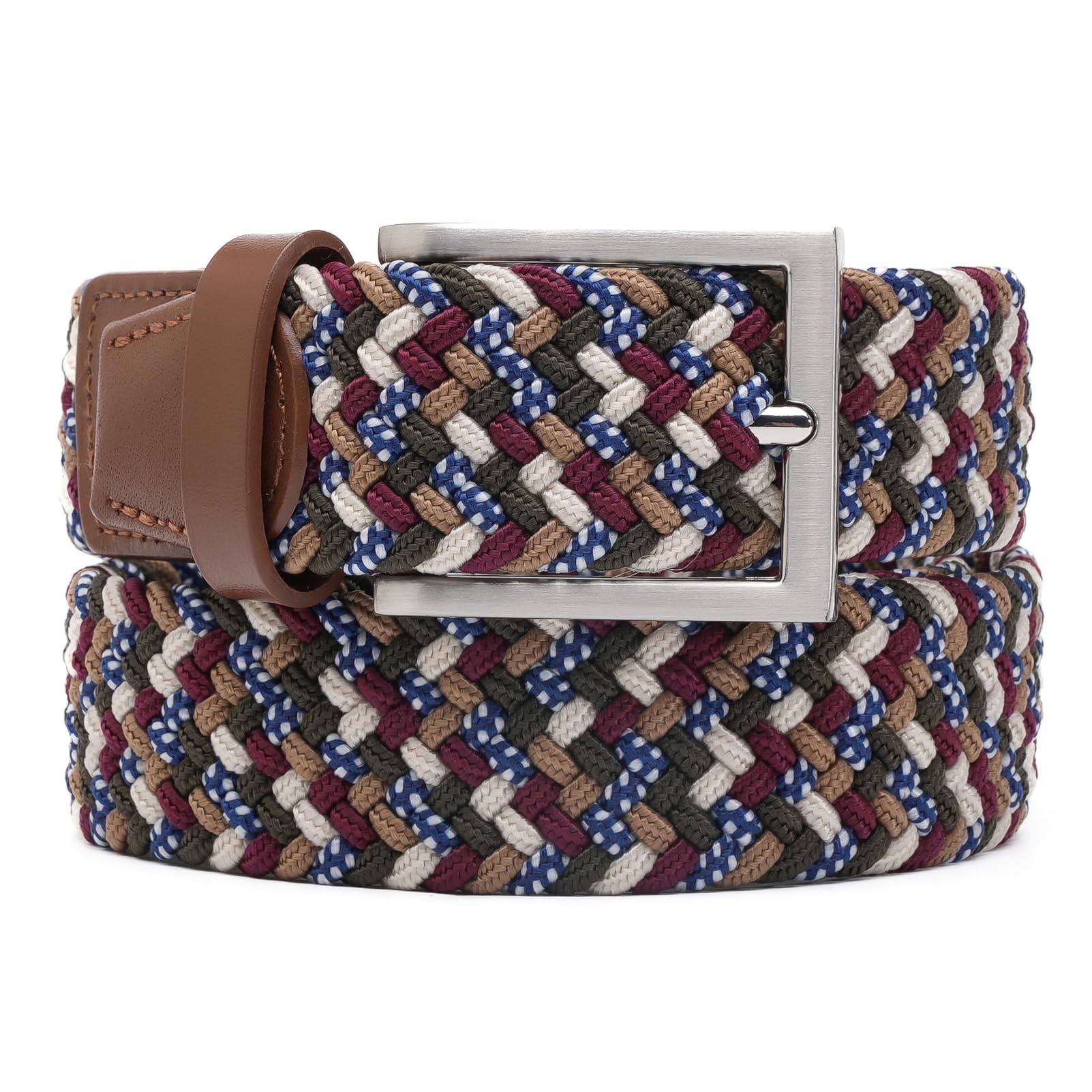 TOUGERJOY Mens Stretch Belt, tessuto elastico intrecciato Web Belt Casual per Golf Pantaloni di caccia Jeans