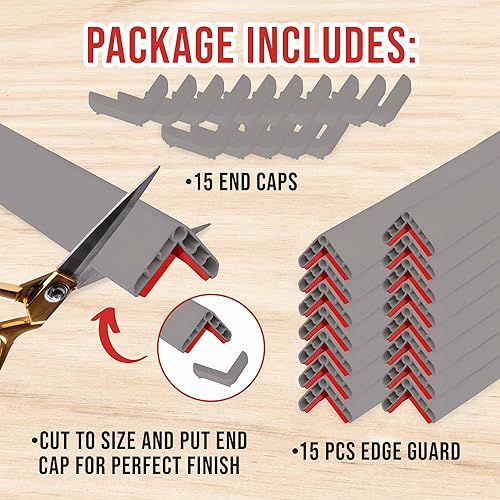 Miniatura 9 de Rubber Bond Protector de bordes de esquina de pared, 1 x 1 x 36 pulgadas, protectores de esquina a prueba de bebés, tiras de borde autoadhesivas