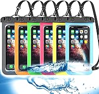 Vista 1 de Paquete de 6 bolsas universales impermeables para teléfono, funda impermeable para teléfono grande, bolsa seca IPX8, deportes al aire libre