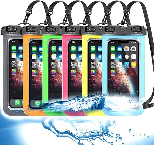 Miniatura 1 de Paquete de 6 bolsas universales impermeables para teléfono funda impermeable para teléfono grande bolsa seca IPX8 deportes al aire libre para Apple
