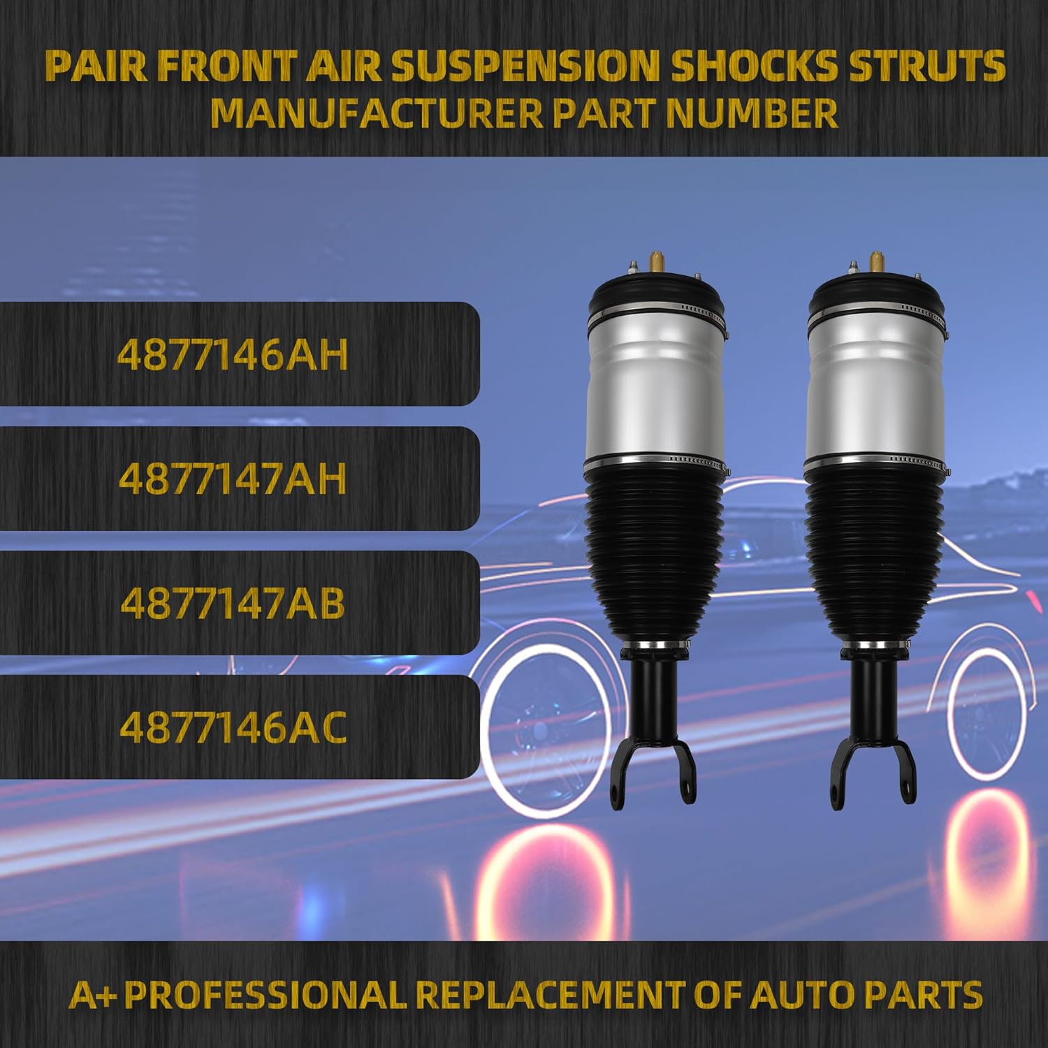 Dasbecan Front Pair Air Bladder Suspension Strut Shock Absorber Compatible with Dodge Ram 1500 2013-2018, Ram1500 Classic 2019-2020, Replace# 4877147AH 4877146AH