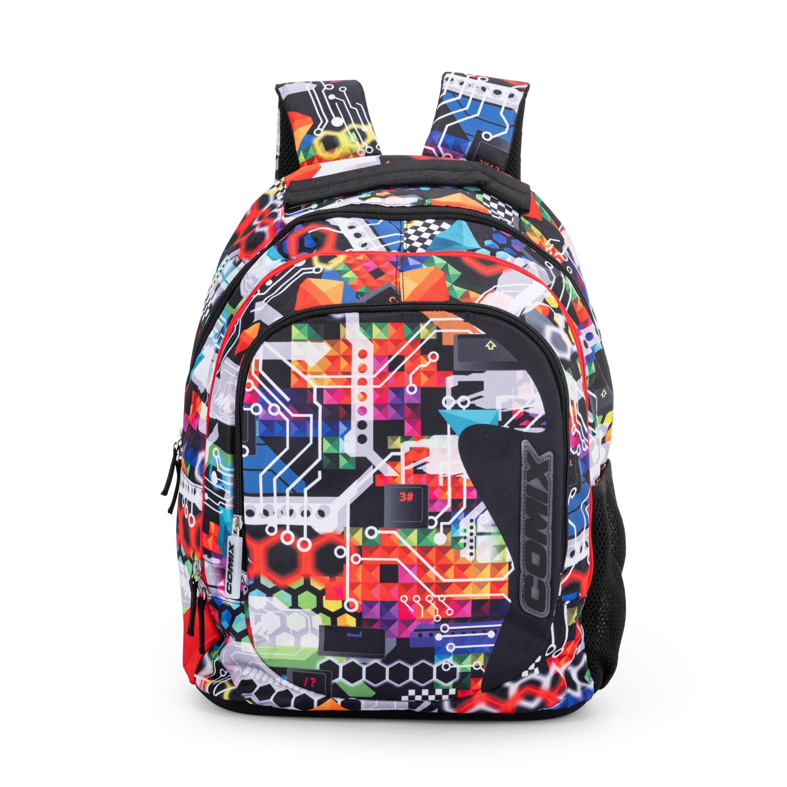 COMIX Wave School Backpack for Children and Teenagers, with Large Compartments, Front Pocket, Zip Closure and Adjustable Shoulder Straps, 32 x 43 x 23 cm, 31 L