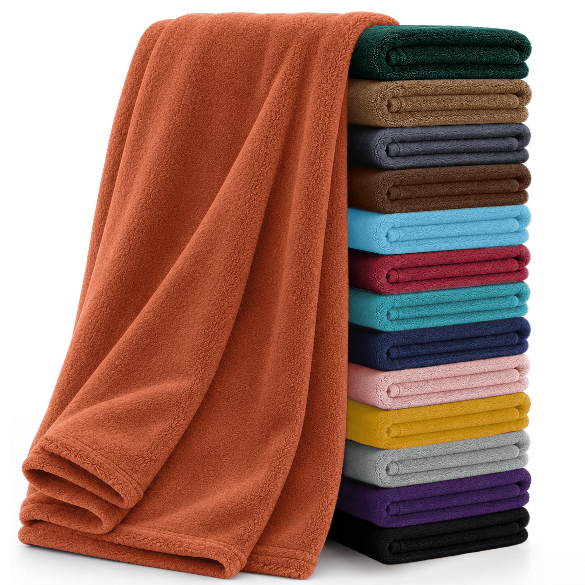 Bedlooms Rust Bed Throw Fleece Blanket Double Fluffy Blankets And Throws