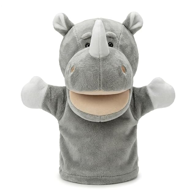 LOMTRATS Marionetas de Mano de Animales con Boca Abierta móvil para niños, Lobo, león, etc Contar Historias, enseñar, Preescolar, Regalos de cumpleaños