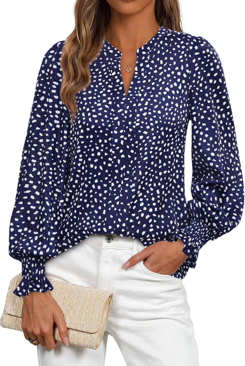 MASCOMODA Womens Boho Floral Long Sleeve Tops Fall Fashion 2025 V Neck Loose Chiffon Work Blouses Dressy Casual Ruffle Shirts