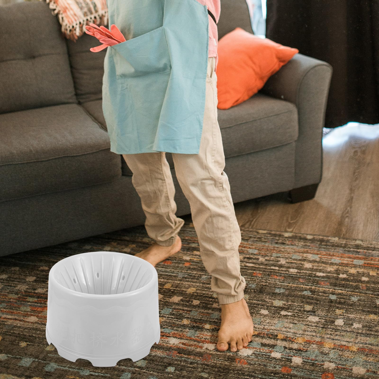 UPKOCH Fregona Limpieza Almacenamiento Cesta de de para Multipropósito Cubo Portátil de Plástico con Agujeros de Drenaje Eficaz y Baño y Hogar