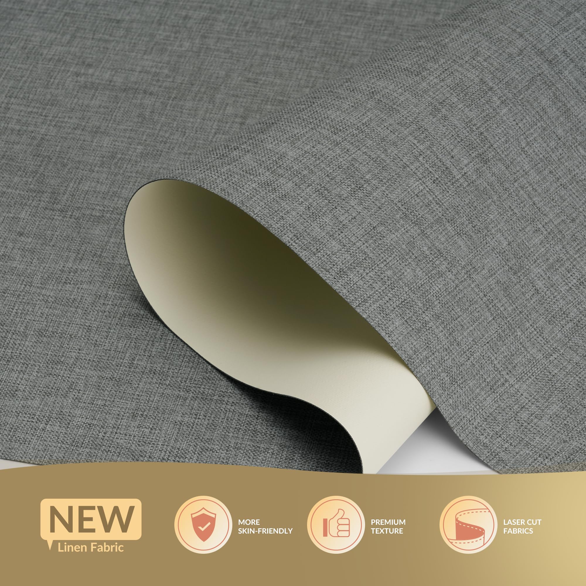 Blackout Roller Shades for Windows,Cordless,Pull Down Roller Blinds,Thermal Insulated Linen Fabric UV Protection,Window Shades Blinds for Home,Door,Easy to Install,Blackout-Grey,Customize Now