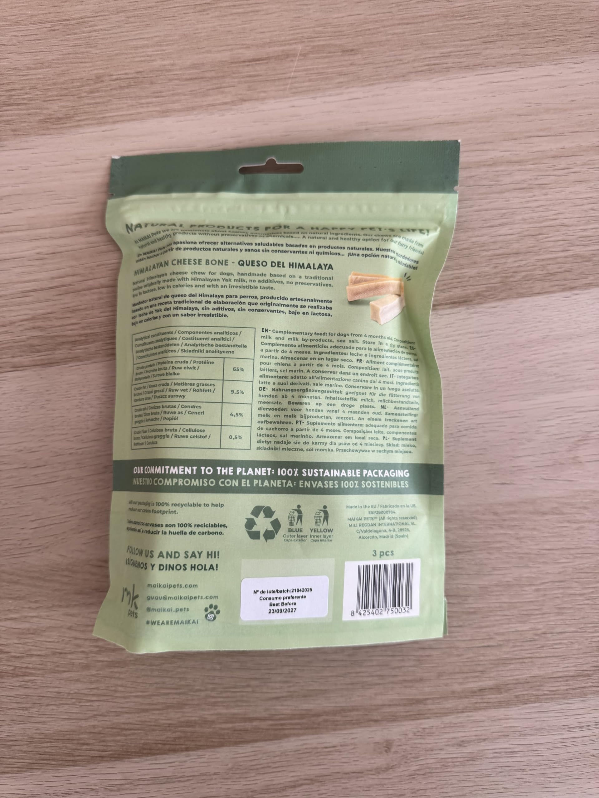 Fromage de Yak pour Chien Mastication Naturel Macher Longue Durée Soin Dentaire Recette Himalaya pour Chiens Pesant Entre 10 et 15 kg - Pack 3 Taille M