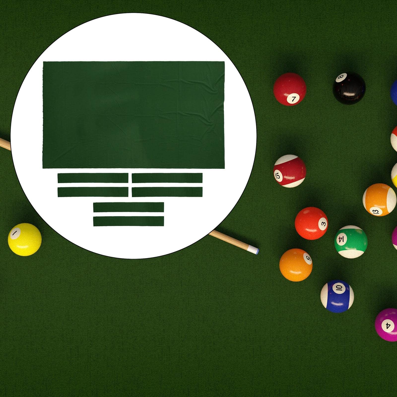 Nappe/Feutre de Table de Billard Durable de 0, + 6 Bandes de Feutre de Billard de 7 Pieds, 8 Pieds