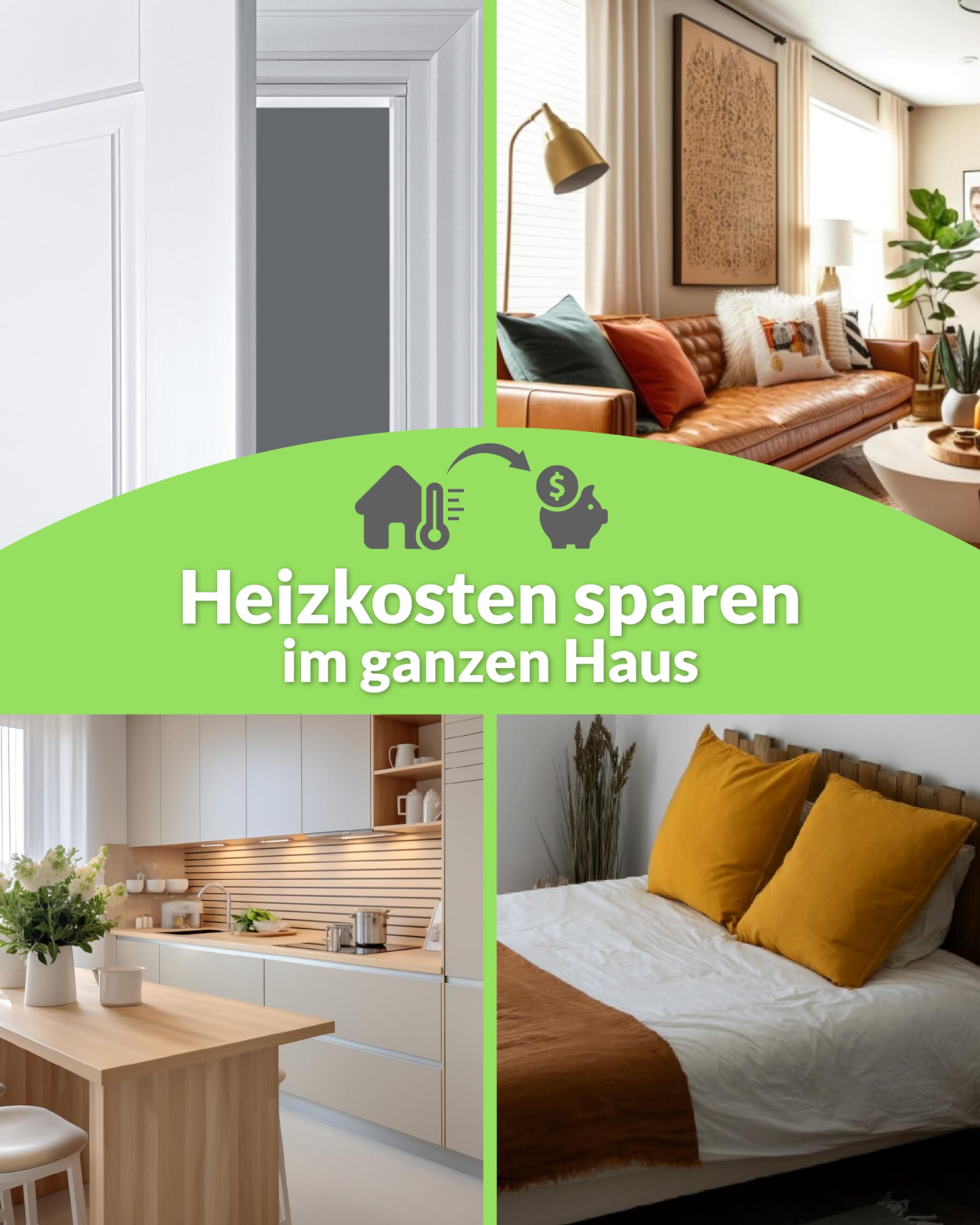 Premium TPE Türdichtung für Zimmertüren gegen Zugluft aus 2 Komponenten (25m, Weiß)