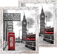 Vista 15 de Golden State Art, Portarretratos de 11 x 14 pulgadas, estilo de grano de madera campestre, moldeado amplio, ganchos traseros para exhibición