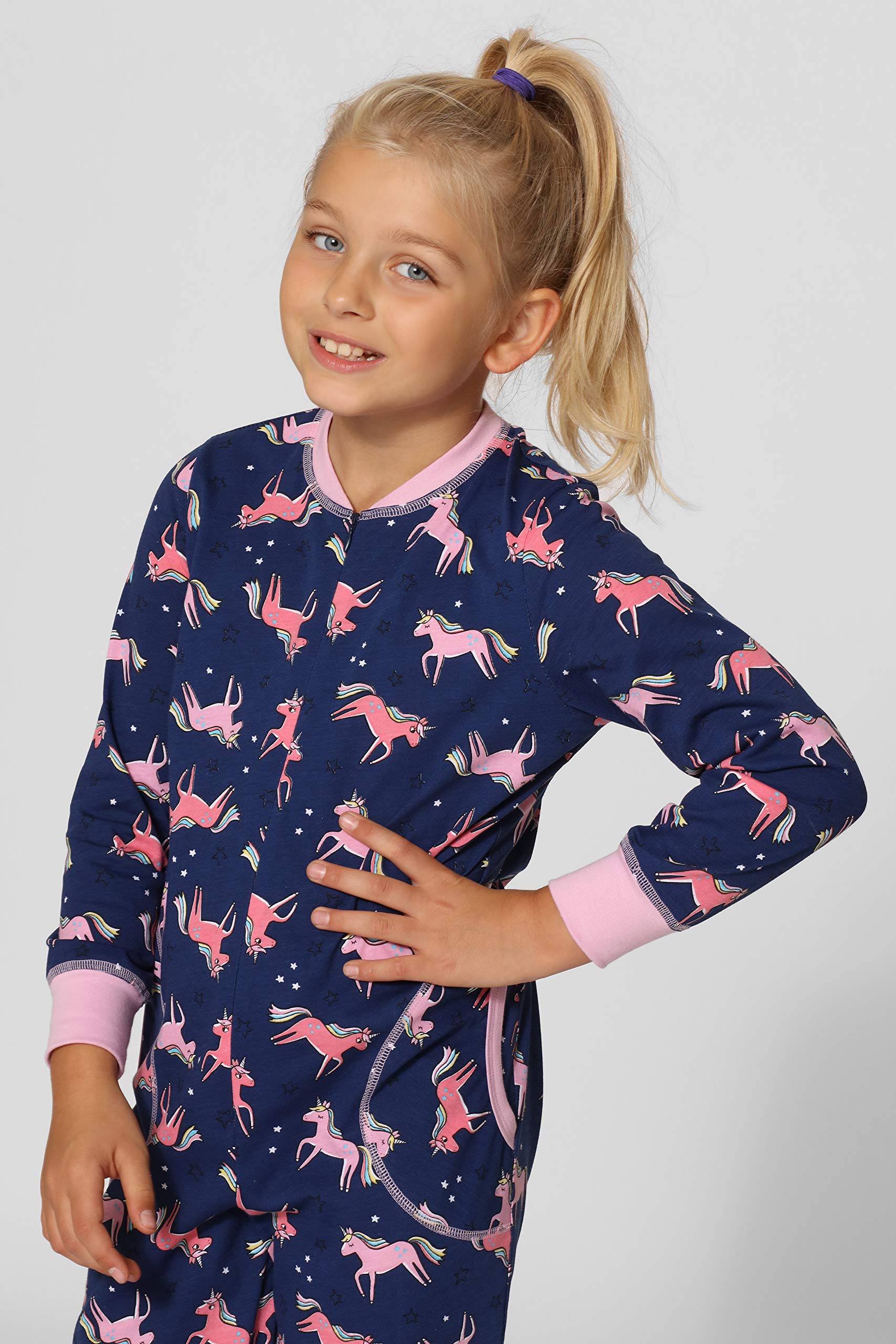 Merry Style Mädchen Schlafoverall Jumpsuit Mädchen Bequeme und warme Schlafanzug Kinder MS10-186