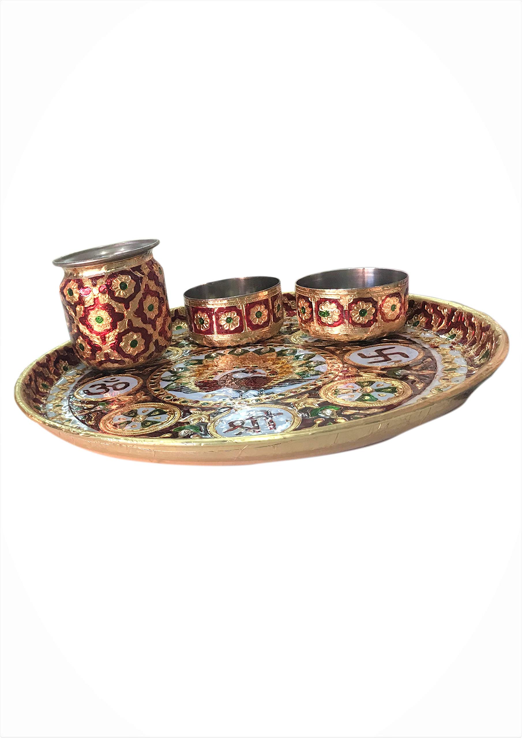 Multicolour Metal Bowls - Pooja Thali Set -3 Multicolour Metal Bowls - Pooja Thali Set -3
