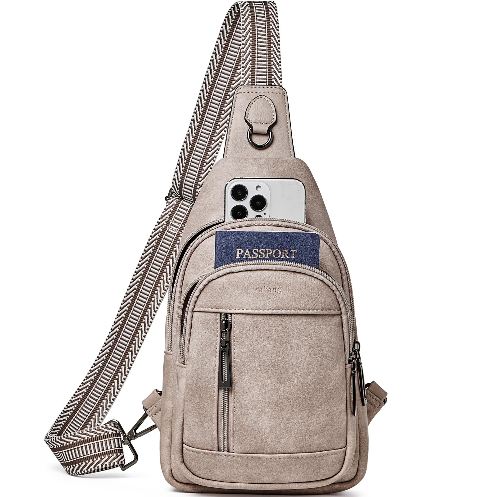 cakang Womens Sling Bag Crossbody Bags for Women Vegan Leather Sling Backpack Daypack Fanny Pack Crossbody Purse Travel