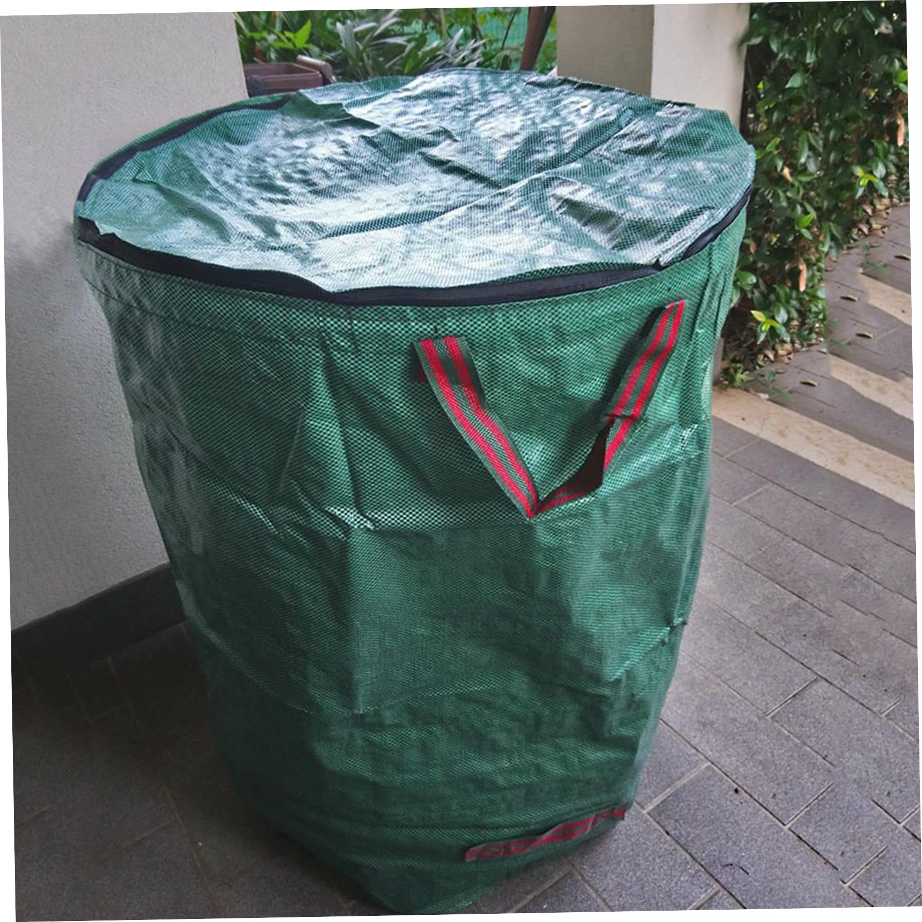2 Sacchi Per Rifiuti Da Giardino Resistenti 500 Litri - Con Manici E Cerchio Apriborsa - Riutilizzabili In PP Verde