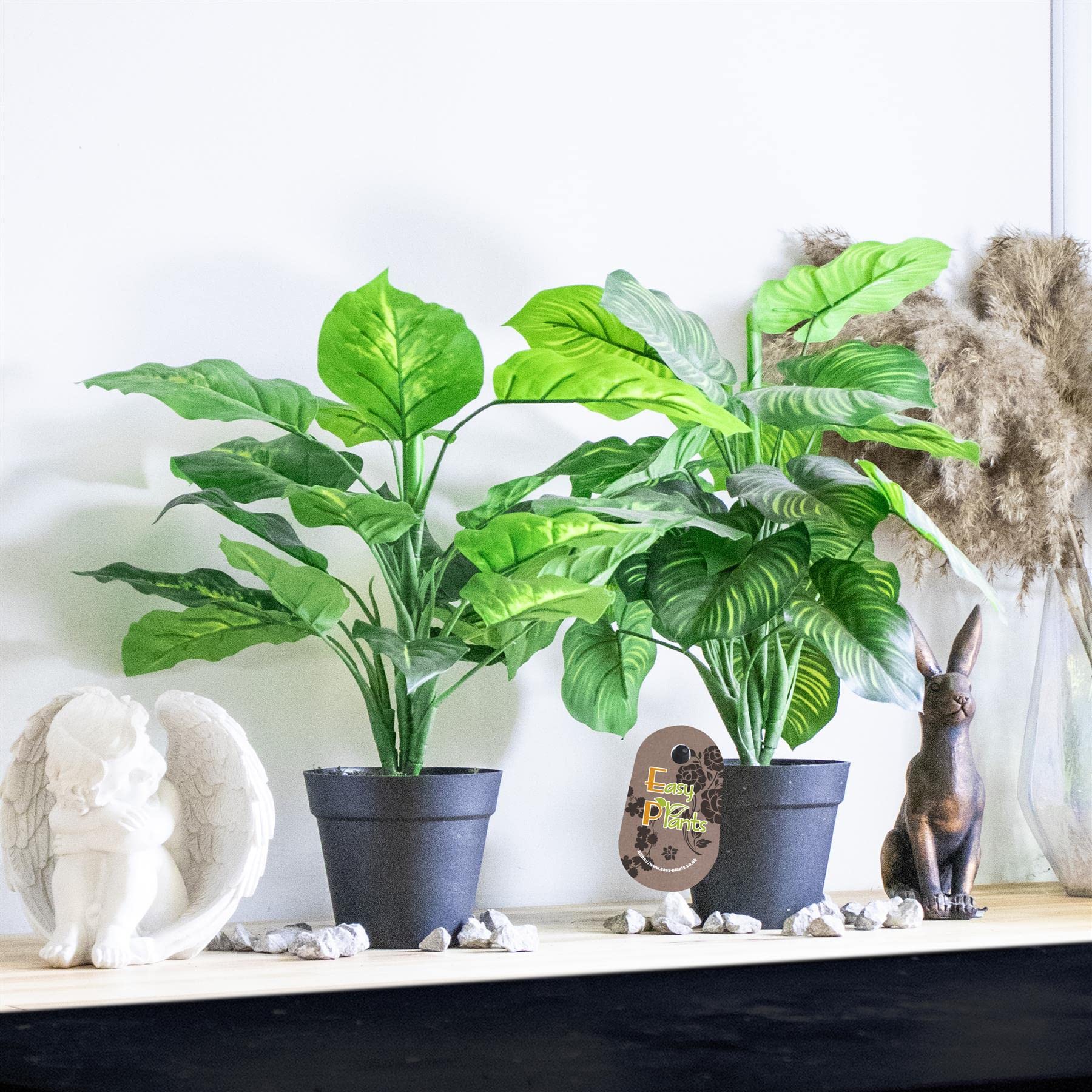 Plantes artificielles en plastique intérieur lot de 2 pour une verdure sans aucun arrosage