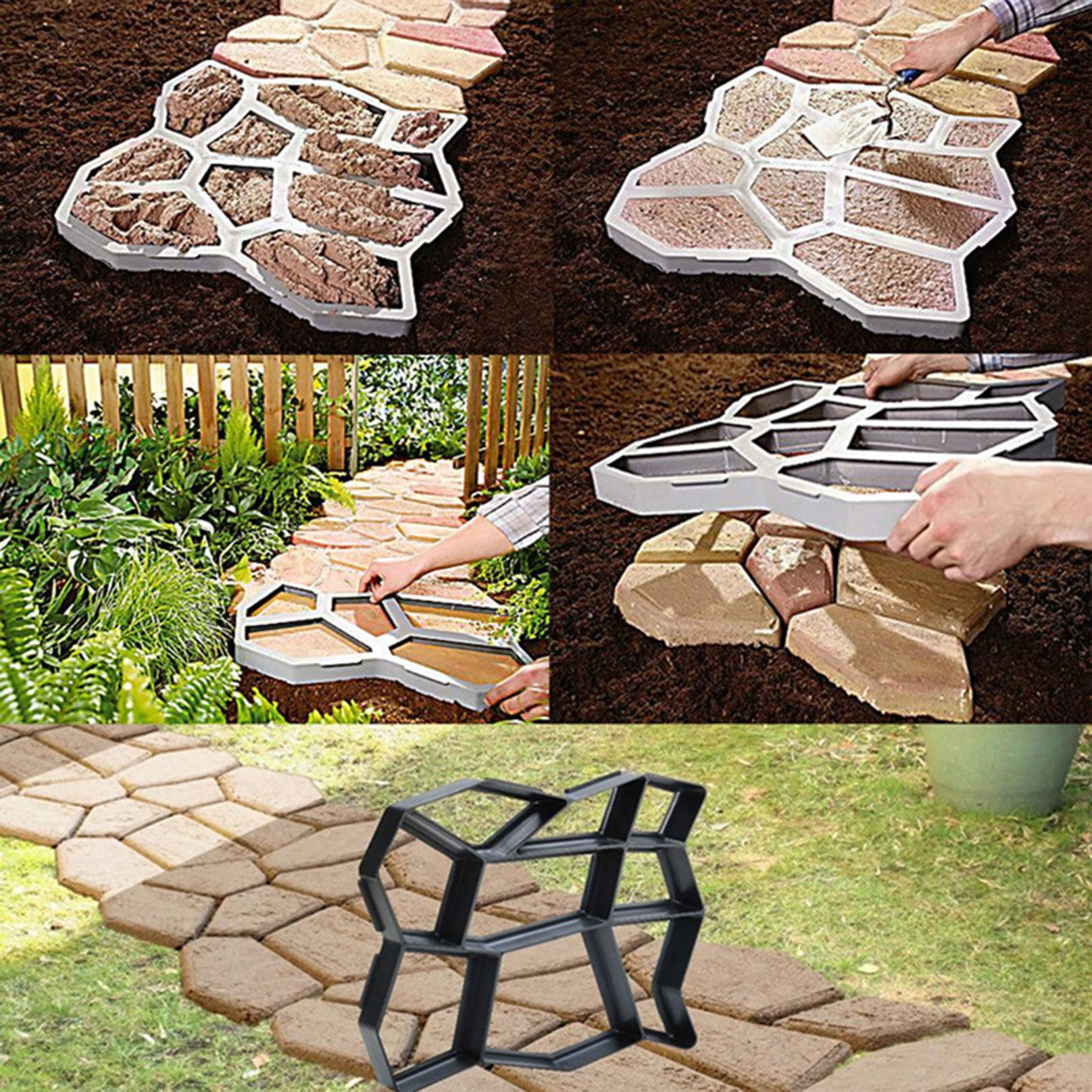 Moules À Pavés Ciment Réutilisables Pour Marche En Béton L'extérieur Stepping Stone Paver Path DIY Walkway Pavement Paving Moulds For Lawn Patio Yard Garden ( Color : 50cm/19.68" , Size : 1 pack )