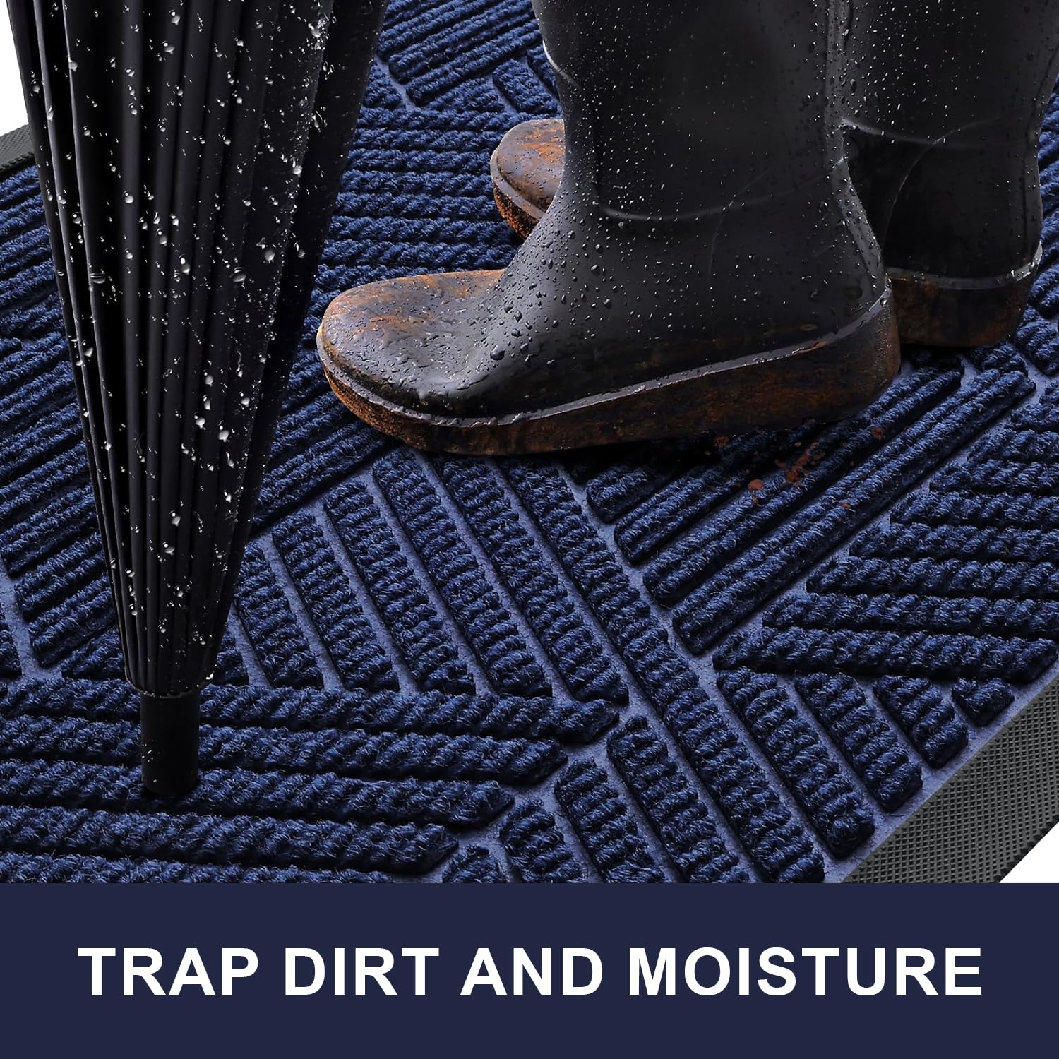 smiry Door Mat, Heavy Duty Door Matts Indoor Outdoor, Dirt Trapper Easy Clean Doormat - Image 3
