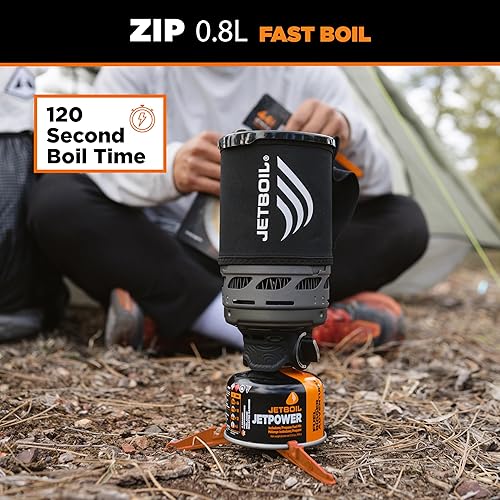 Miniatura 5 de Jetboil Estufa portátil de hervir rápido con cremallera de 0.8 L con botón de encendido fácil de girar para mochileros y campamentos, quemador de