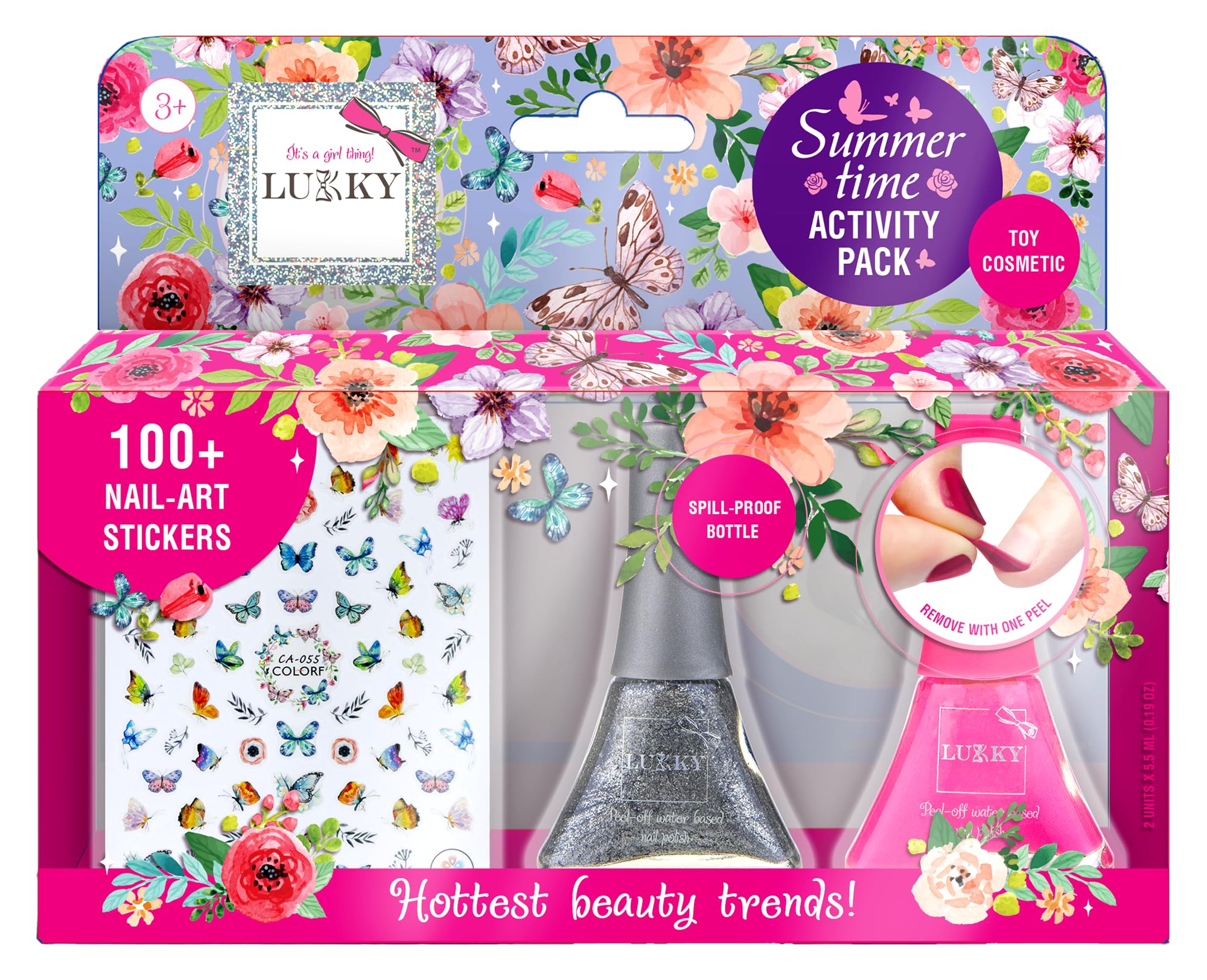 Lukky So Yummy Nail Art Stickers, 100+ Summer Theme Self-Adhesive Decals for Kids, 8 Sheets of Cute & Easy Peel Designs, DIY Nail Decoration Kit for Home or Salon- Gift for Girls