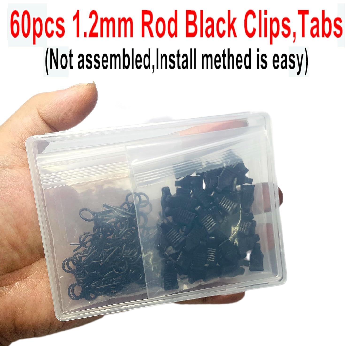 60PCS ZQToday Universal RC Body Clips with Pull Tabs for All 1/8 1/10 1/12 Scale Traxxas Redcat Axial Arrma HSP HPI Himoto Tamiya RC Car Body Clips(1.2mm Rod Black Clips and Tabs)